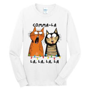 Commalalala Kamala Funny Cats Christmas Election 2024 Tall Long Sleeve T-Shirt