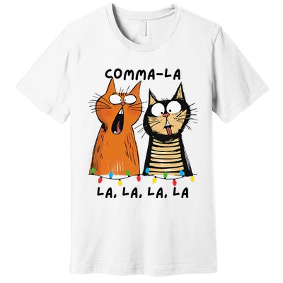 Commalalala Kamala Funny Cats Christmas Election 2024 Premium T-Shirt