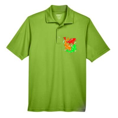 Colorful Koi Fish Family Fish Gift Men's Origin Performance Pique Polo