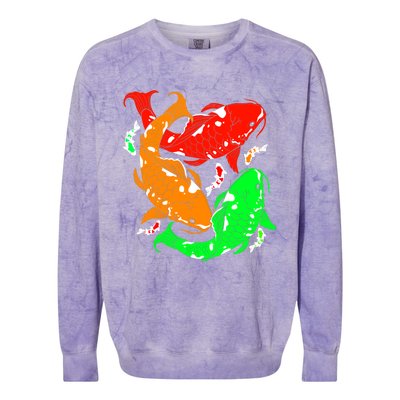 Colorful Koi Fish Family Fish Gift Colorblast Crewneck Sweatshirt