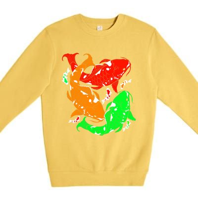 Colorful Koi Fish Family Fish Gift Premium Crewneck Sweatshirt