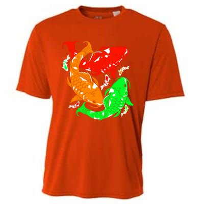 Colorful Koi Fish Family Fish Gift Cooling Performance Crew T-Shirt