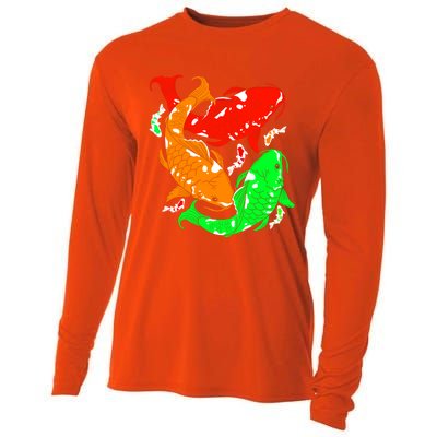 Colorful Koi Fish Family Fish Gift Cooling Performance Long Sleeve Crew