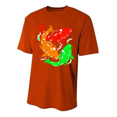 Colorful Koi Fish Family Fish Gift Performance Sprint T-Shirt