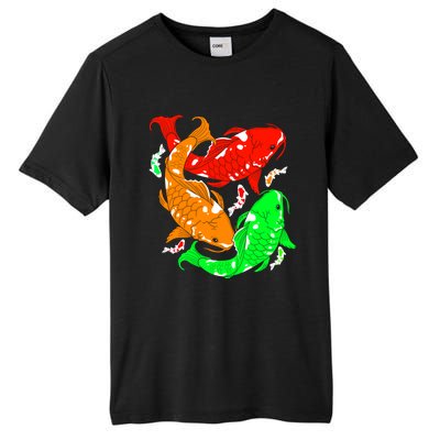 Colorful Koi Fish Family Fish Gift Tall Fusion ChromaSoft Performance T-Shirt