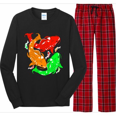 Colorful Koi Fish Family Fish Gift Long Sleeve Pajama Set