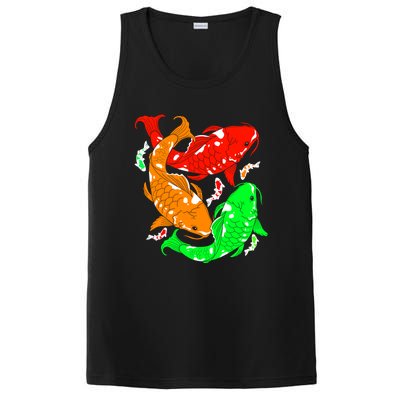 Colorful Koi Fish Family Fish Gift PosiCharge Competitor Tank