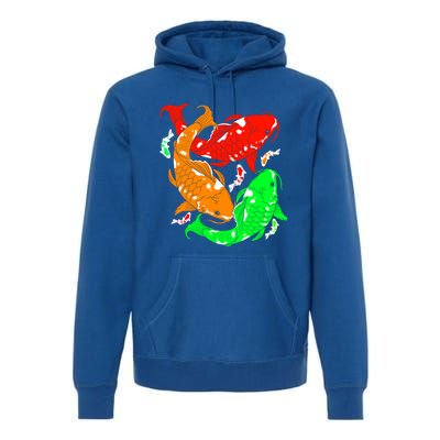 Colorful Koi Fish Family Fish Gift Premium Hoodie