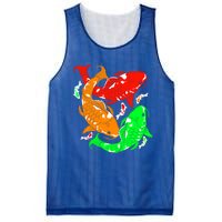 Colorful Koi Fish Family Fish Gift Mesh Reversible Basketball Jersey Tank