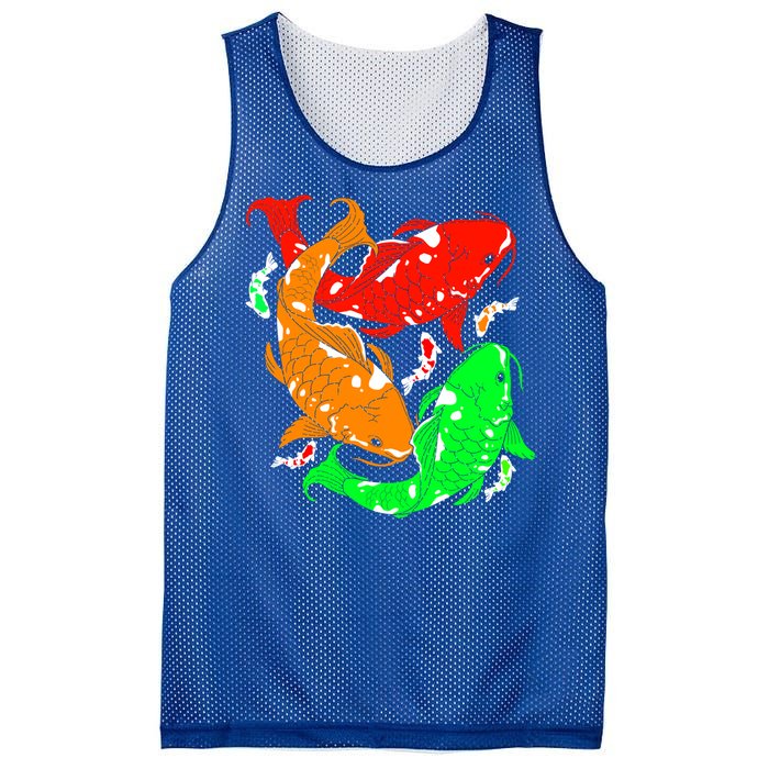 Colorful Koi Fish Family Fish Gift Mesh Reversible Basketball Jersey Tank