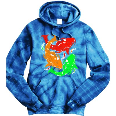 Colorful Koi Fish Family Fish Gift Tie Dye Hoodie