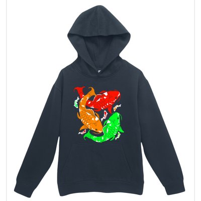 Colorful Koi Fish Family Fish Gift Urban Pullover Hoodie