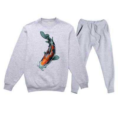 Cute Koi Fish Design For Men Women Kids Japanese Koi Fish Premium Crewneck Sweatsuit Set