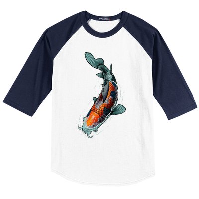 Cute Koi Fish Design For Men Women Kids Japanese Koi Fish Baseball Sleeve Shirt