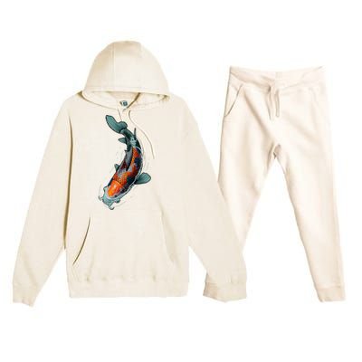 Cute Koi Fish Design For Men Women Kids Japanese Koi Fish Premium Hooded Sweatsuit Set