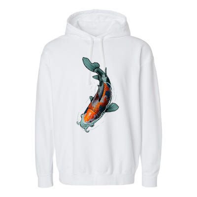 Cute Koi Fish Design For Men Women Kids Japanese Koi Fish Garment-Dyed Fleece Hoodie