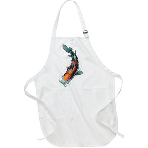 Cute Koi Fish Design For Men Women Kids Japanese Koi Fish Full-Length Apron With Pockets