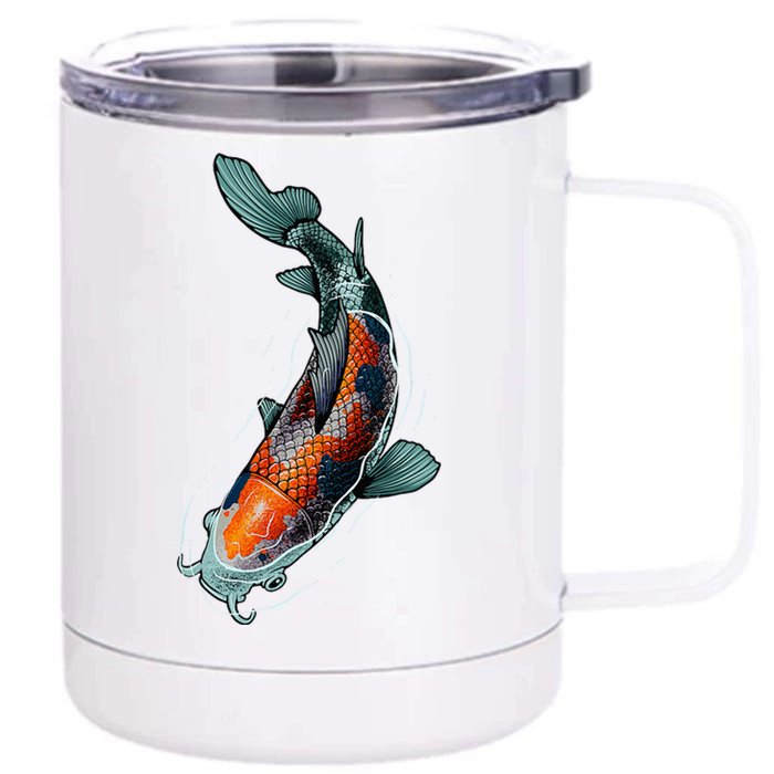 Cute Koi Fish Design For Men Women Kids Japanese Koi Fish 12 oz Stainless Steel Tumbler Cup