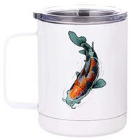 Cute Koi Fish Design For Men Women Kids Japanese Koi Fish 12 oz Stainless Steel Tumbler Cup