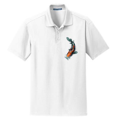 Cute Koi Fish Design For Men Women Kids Japanese Koi Fish Dry Zone Grid Polo