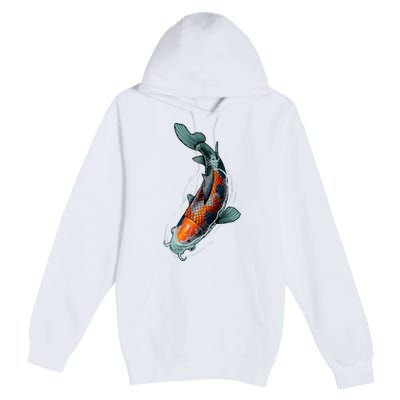 Cute Koi Fish Design For Men Women Kids Japanese Koi Fish Premium Pullover Hoodie