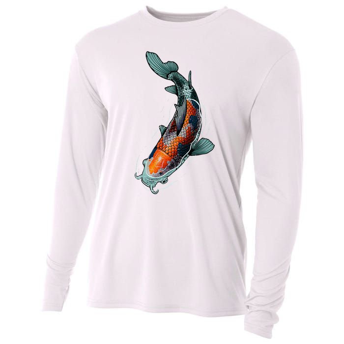 Cute Koi Fish Design For Men Women Kids Japanese Koi Fish Cooling Performance Long Sleeve Crew