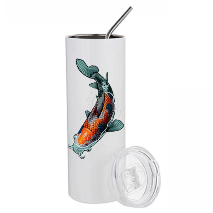 Cute Koi Fish Design For Men Women Kids Japanese Koi Fish Stainless Steel Tumbler