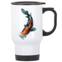 Cute Koi Fish Design For Men Women Kids Japanese Koi Fish Stainless Steel Travel Mug