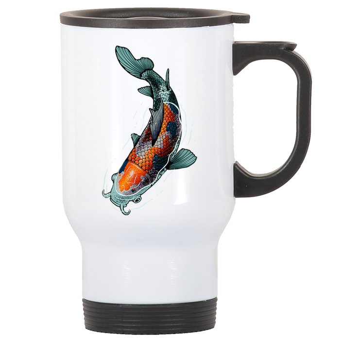 Cute Koi Fish Design For Men Women Kids Japanese Koi Fish Stainless Steel Travel Mug