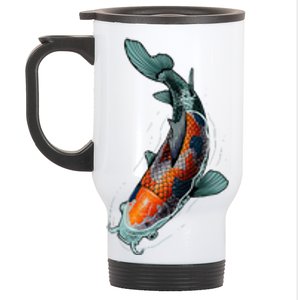 Cute Koi Fish Design For Men Women Kids Japanese Koi Fish Stainless Steel Travel Mug