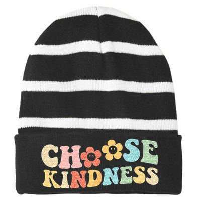 Choose Kindness For Teachers Or Kids Striped Beanie with Solid Band