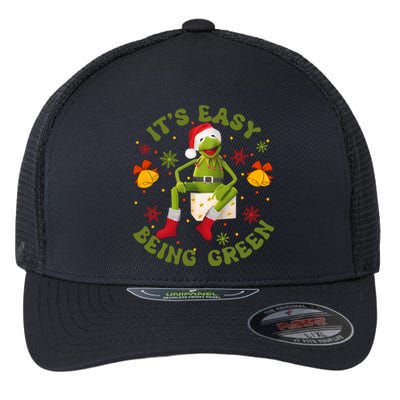 Christmas Kermit Frog Its Easy Being Green Christmas Kermit Frog Flexfit Unipanel Trucker Cap