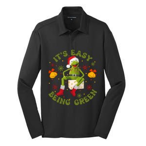 Christmas Kermit Frog Its Easy Being Green Christmas Kermit Frog Silk Touch Performance Long Sleeve Polo