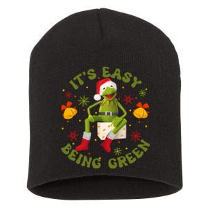 Christmas Kermit Frog Its Easy Being Green Christmas Kermit Frog Short Acrylic Beanie