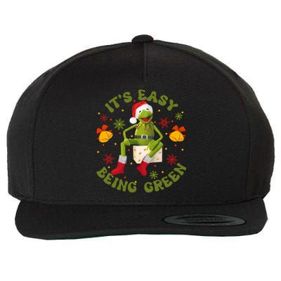 Christmas Kermit Frog Its Easy Being Green Christmas Kermit Frog Wool Snapback Cap