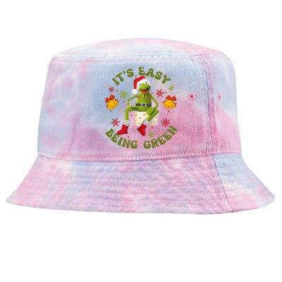 Christmas Kermit Frog Its Easy Being Green Christmas Kermit Frog Tie-Dyed Bucket Hat