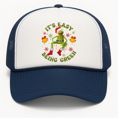 Christmas Kermit Frog Its Easy Being Green Christmas Kermit Frog Trucker Hat