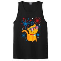 Cat Kitty Fireworks Funny 4th Of July Independence Day Gift PosiCharge Competitor Tank