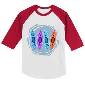 Creative Kayaking Giffunny Gift Outdoors Kayak Cute Gift Kids Colorblock Raglan Jersey