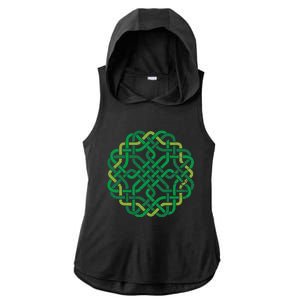 Celtic Knot Gaelic Knotwork St Patrick's Day Ladies PosiCharge Tri-Blend Wicking Draft Hoodie Tank