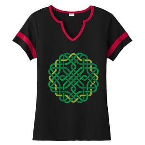 Celtic Knot Gaelic Knotwork St Patrick's Day Ladies Halftime Notch Neck Tee