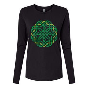 Celtic Knot Gaelic Knotwork St Patrick's Day Womens Cotton Relaxed Long Sleeve T-Shirt