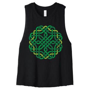 Celtic Knot Gaelic Knotwork St Patrick's Day Women's Racerback Cropped Tank