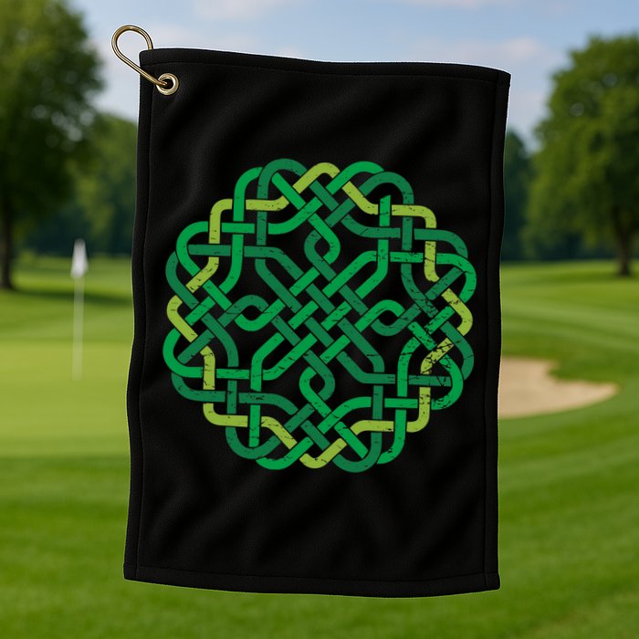Celtic Knot Gaelic Knotwork St Patrick's Day Golf Towel