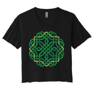 Celtic Knot Gaelic Knotwork St Patrick's Day Women's Crop Top Tee