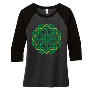 Celtic Knot Gaelic Knotwork St Patrick's Day Women's Tri-Blend 3/4-Sleeve Raglan Shirt