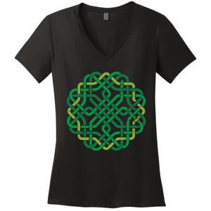 Celtic Knot Gaelic Knotwork St Patrick's Day Women's V-Neck T-Shirt