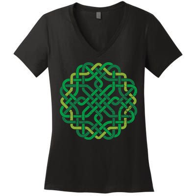 Celtic Knot Gaelic Knotwork St Patrick's Day Women's V-Neck T-Shirt