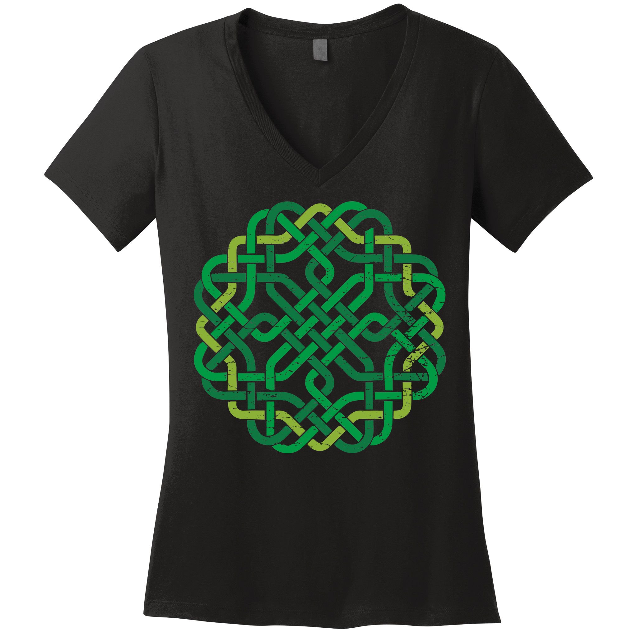 Celtic Knot Gaelic Knotwork St Patrick's Day Women's V-Neck T-Shirt