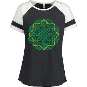 Celtic Knot Gaelic Knotwork St Patrick's Day Enza Ladies Jersey Colorblock Tee